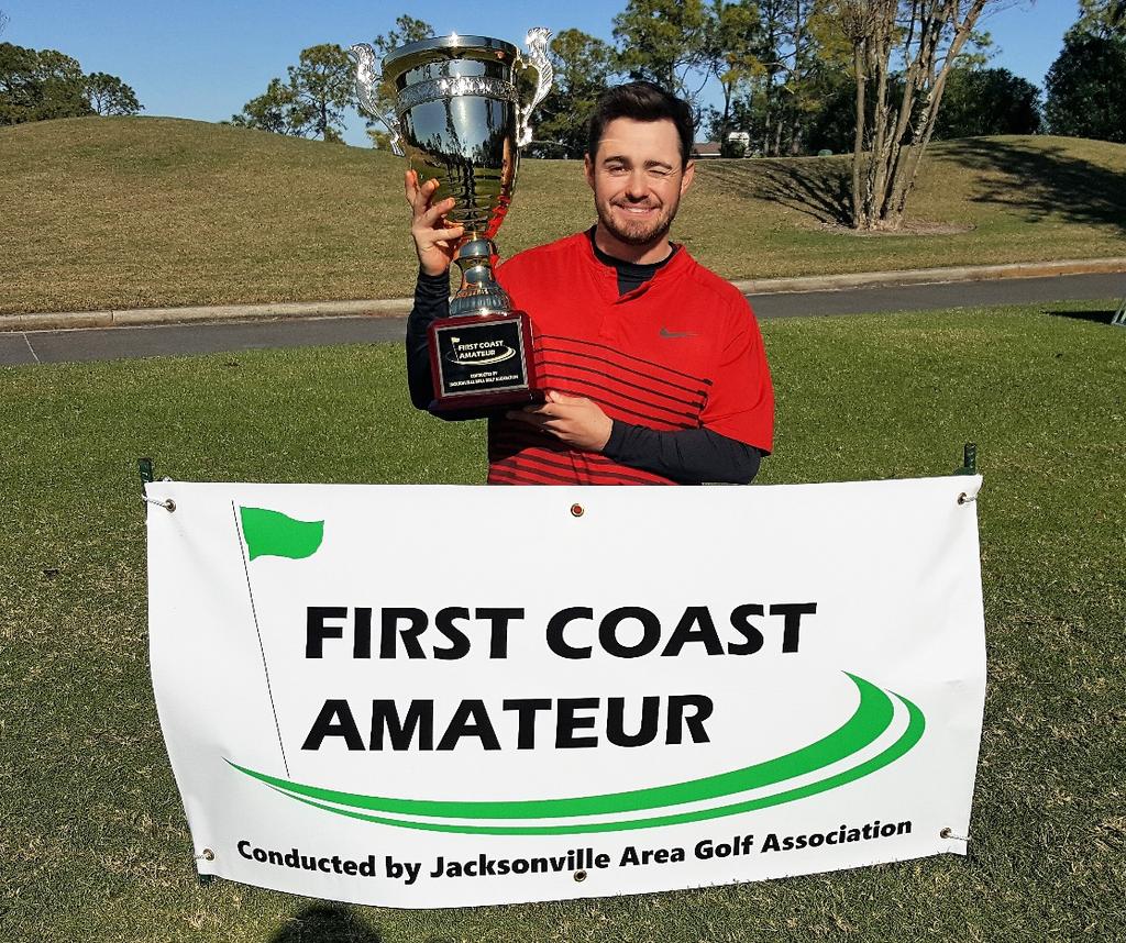 2019 JAGA First Coast Amateur winner, Stephen Shephard Shephard and Sowell shared the lead standing on the 18 th tee at 3 over having matched scores on holes 13-17.