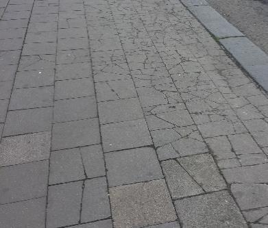 In general, the pavement condition along the street is not perfect, and requires some reparations and maintenance, it was observed that some sidewalks are damaged due to cars parking over them.