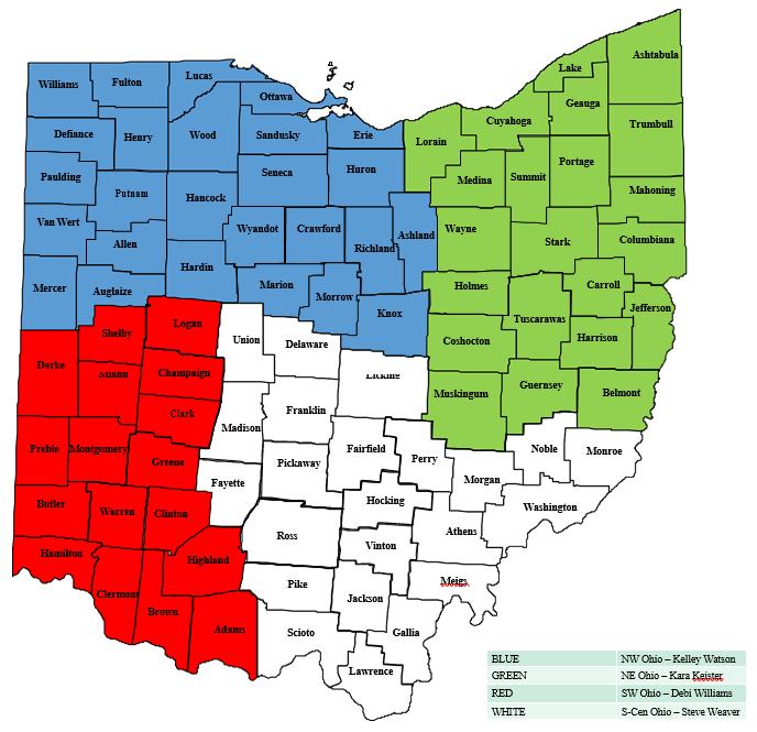 Special Olympics Ohio Structure Regional Managers: Northwest Region (Blue): Kelley Watson Northeast