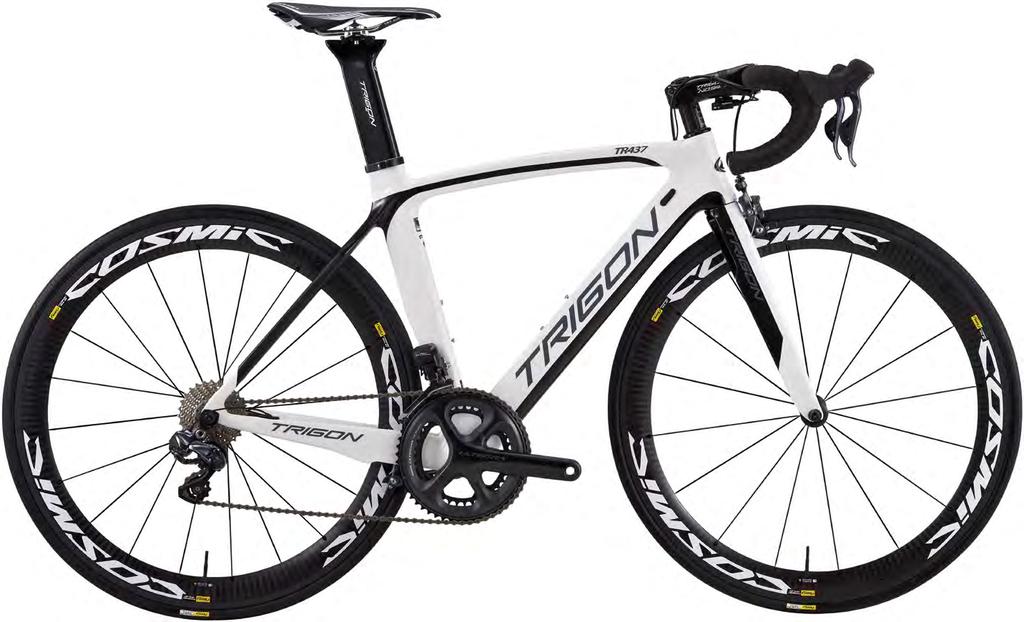 12 TR437 AERO RACE Simple aero design this bike is offers the great stiffness with the oversized BB and aerodynamic improvement with clean inner routing.