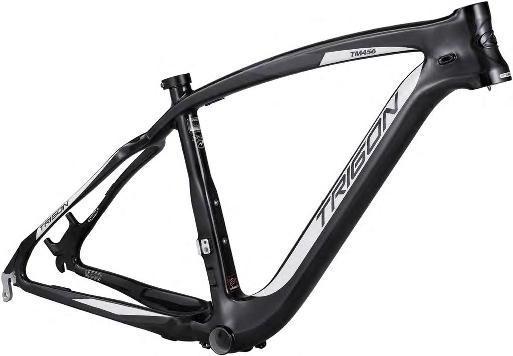 38 TM456 26" MTB Full carbon monocoque frame with tapered head tube design for improving safety, handling and stiffness. Oversized tubing for increased stiffness durability and ride comfort.