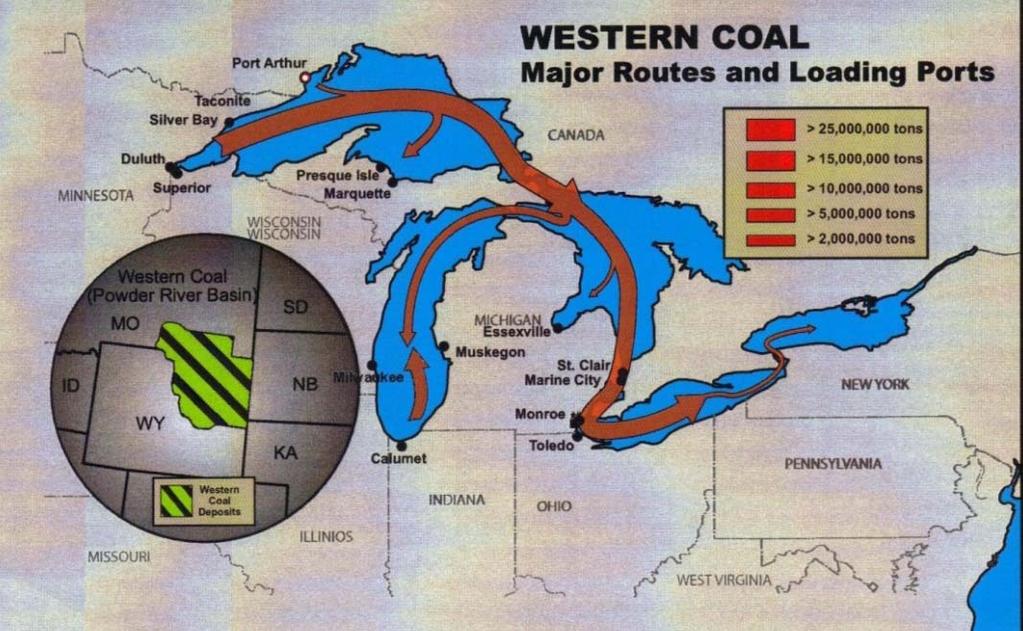 This coal shipment begins its journey on the largest port on Lake Superior located to the