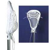 Equipment for Boys The Crosse The crosse (lacrosse stick) is made of wood, laminated wood or synthetic material, with a shaped net pocket at the end.