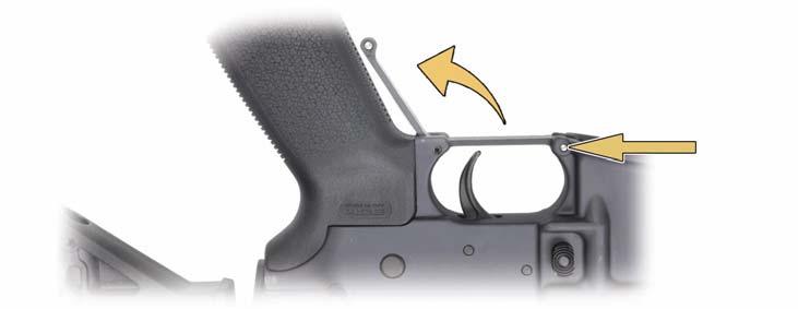 Operating Arctic Conditions [See Figure 11] When operating in Arctic or Cold conditions, the trigger guard may be opened to obtain easier access to the trigger while wearing thick or arctic mittens