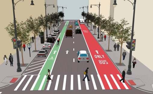 signals at selected intersections Protected Bike Lane on