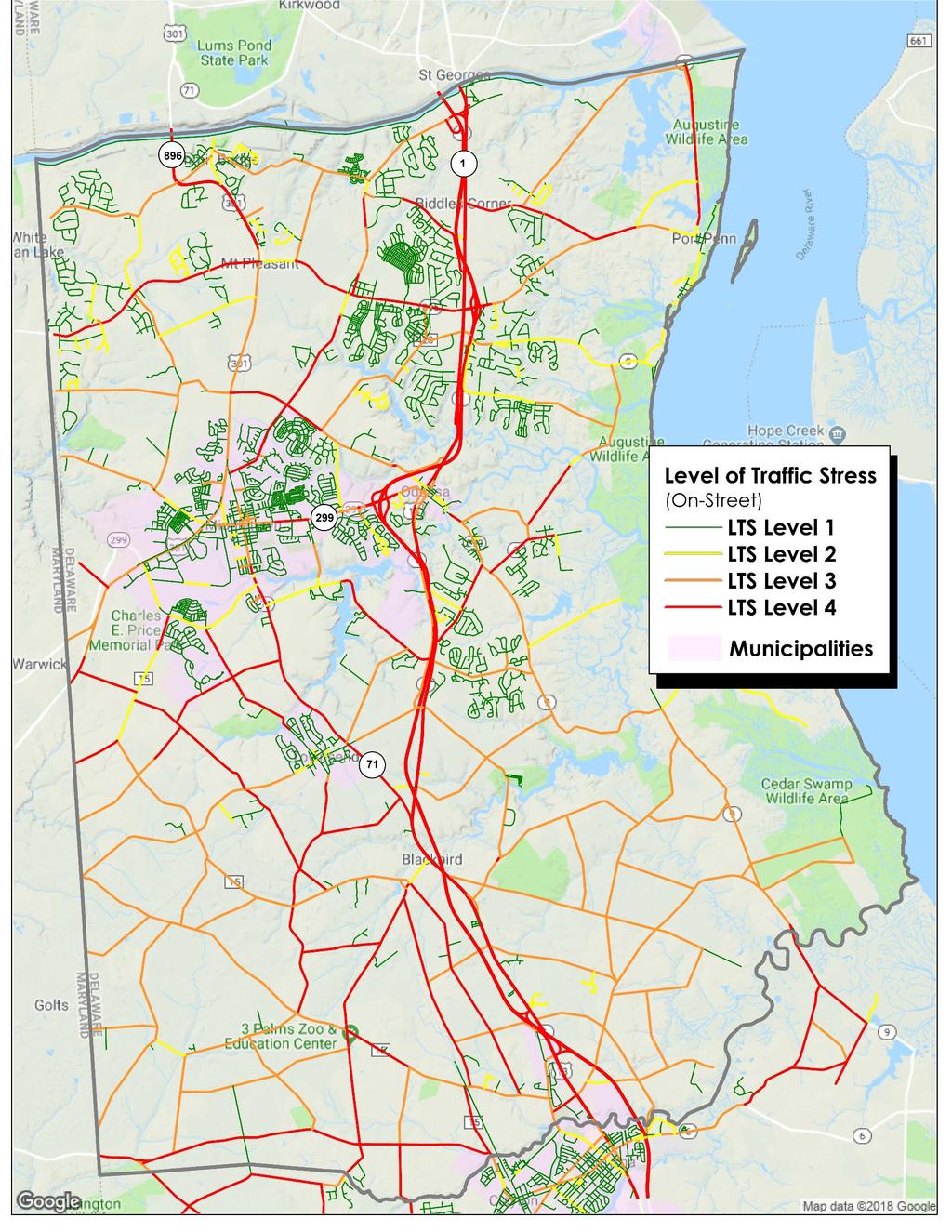 Demographic DelDOT Level changes of Traffic Stress (LTS) Analysis The Delaware Department of Transportation (DelDOT) has implemented a tool called Level of Traffic Stress (LTS) Analysis to help plan