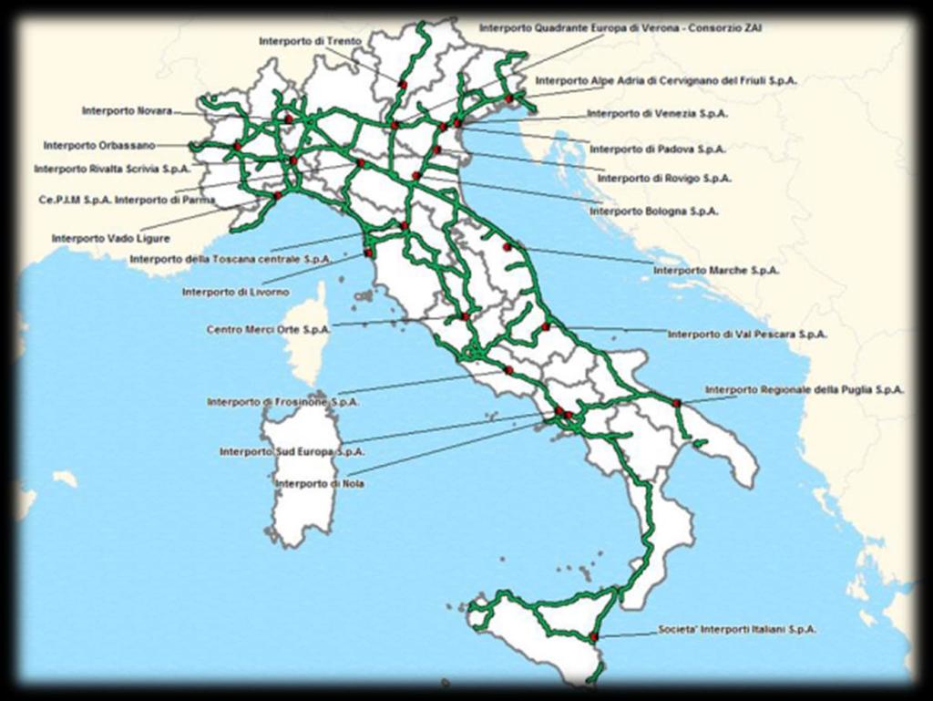 Italian Freight Village System There are 23 freight villages to date the most significant portion of which are in the north of Italy / south to Rome and hence of use to Livorno for transit reach.