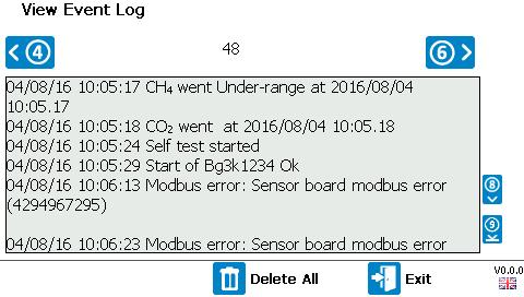 Page 101 of 162 deleted and replaced with log file eleven. From the Device Info menu press key 2 to select the View Event Log option.