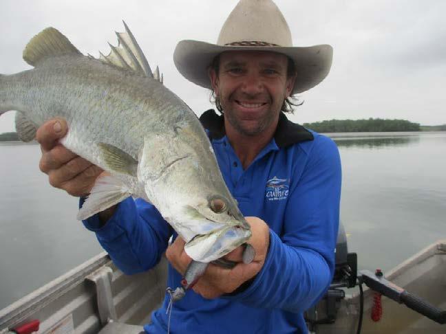 Dave with a barra on the SwimmerZ.