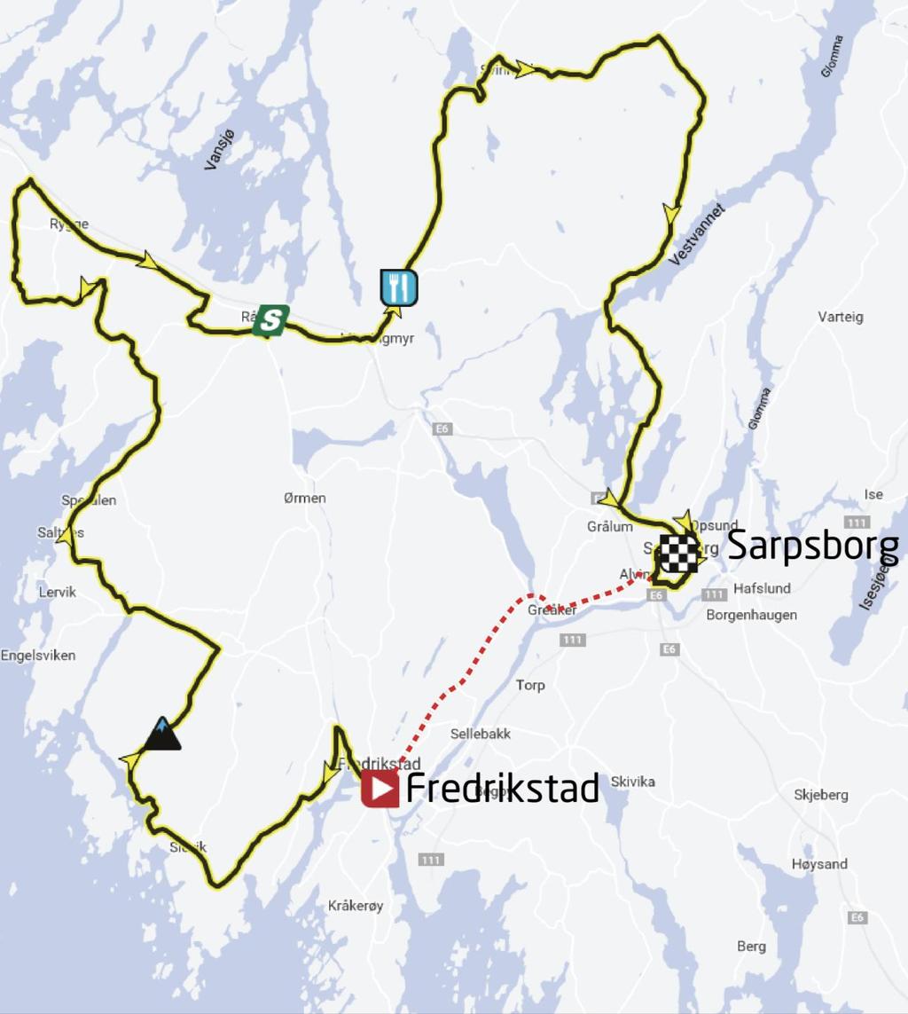 Race route Feeding Zone: Trøskenveien 7, Råde (GPS Coordinates: Lat: 59.