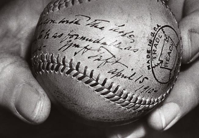 PERFECT PITCH: Former Washington Senators pitcher Walter Johnson in 1937 holds the first ball ever pitched by a president William Taft, in 1910 to open a major league game.