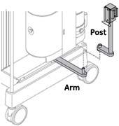 Arm and post for machine mounted suction canisters 1006-8036-000 and 1006-8082-000