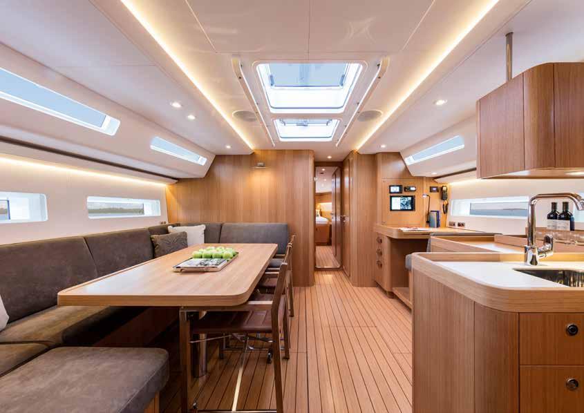 Interior Similar to the deck layout, the interior has been designed to ensure maximum comfort for long periods, both under sail and at anchor.