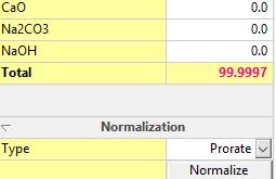 Click on the down arrow adjacent to the name Prorate in the Normalization section. There are two normalization options, Prorate and Makeup with Water.