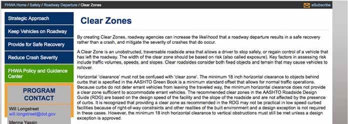 FHWA Clear Zones Resources