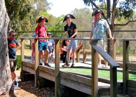 A how to play and basic rules brief is conducted and then the children begin the mini golf!