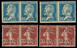 ASIA, MIDDLE EAST AND AFRICA 454 Syria: French Man date, 1924, sur charge va ri et ies (125a, 130-132 vars.