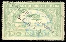 LATIN AMERICA 517 518 519 517 Colombia, Air mail, 1921, 10c with point ing fin gers on 50c pale