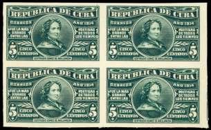 LATIN AMERICA 531 P Cuba, 1914, 2c Map, die proof (254), in is sued color on large card; up per left cor