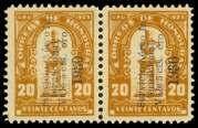 LATIN AMERICA HONDURAS 542 Honduras, Air mail, 1930, 5c on 20c, blue sur charge (C22), hor i zon tal