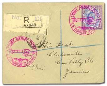 crease, still a Very Fine and strik ing sou ve nir of one of the world's first air mail events. Estimate $600-800 70 71 70 India, 1911 (Feb.