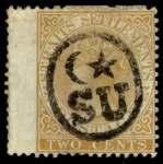 -V.F., an ex cep tion ally rare stamp; signed Bloch. SG 1; 4,250 ($6,500). Scott $3,600.