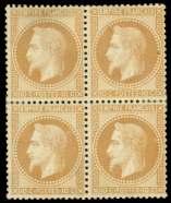 , never hinged (mi nor gum dis tur bance up per right stamp), well cen tered, Very Fine, a very rare mint block; signed Calves.