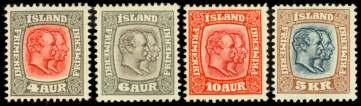 307 Ice land, 1907-08, 1e-5kr Two Kings