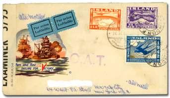 Estimate $750-1,000 317 Ice land, Air mail, 1933, Hópflug 