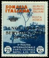 Estimate $200-300 333 Italian Colonies: Somalia, Air mail Of fi cial, 1934, 25c Spe cial Air