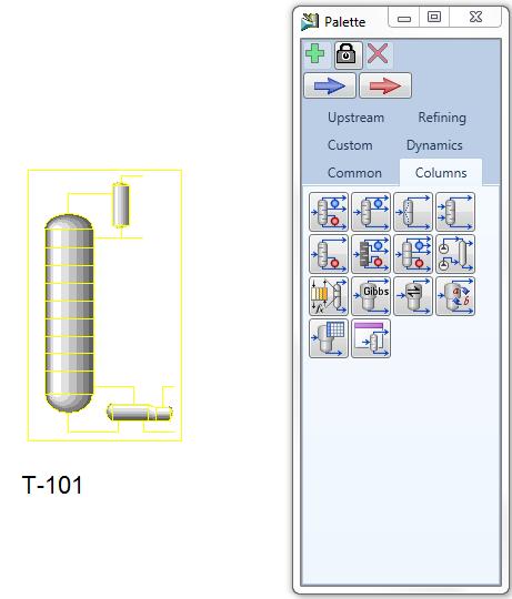 Double click the column (T-101) to open the Distillation