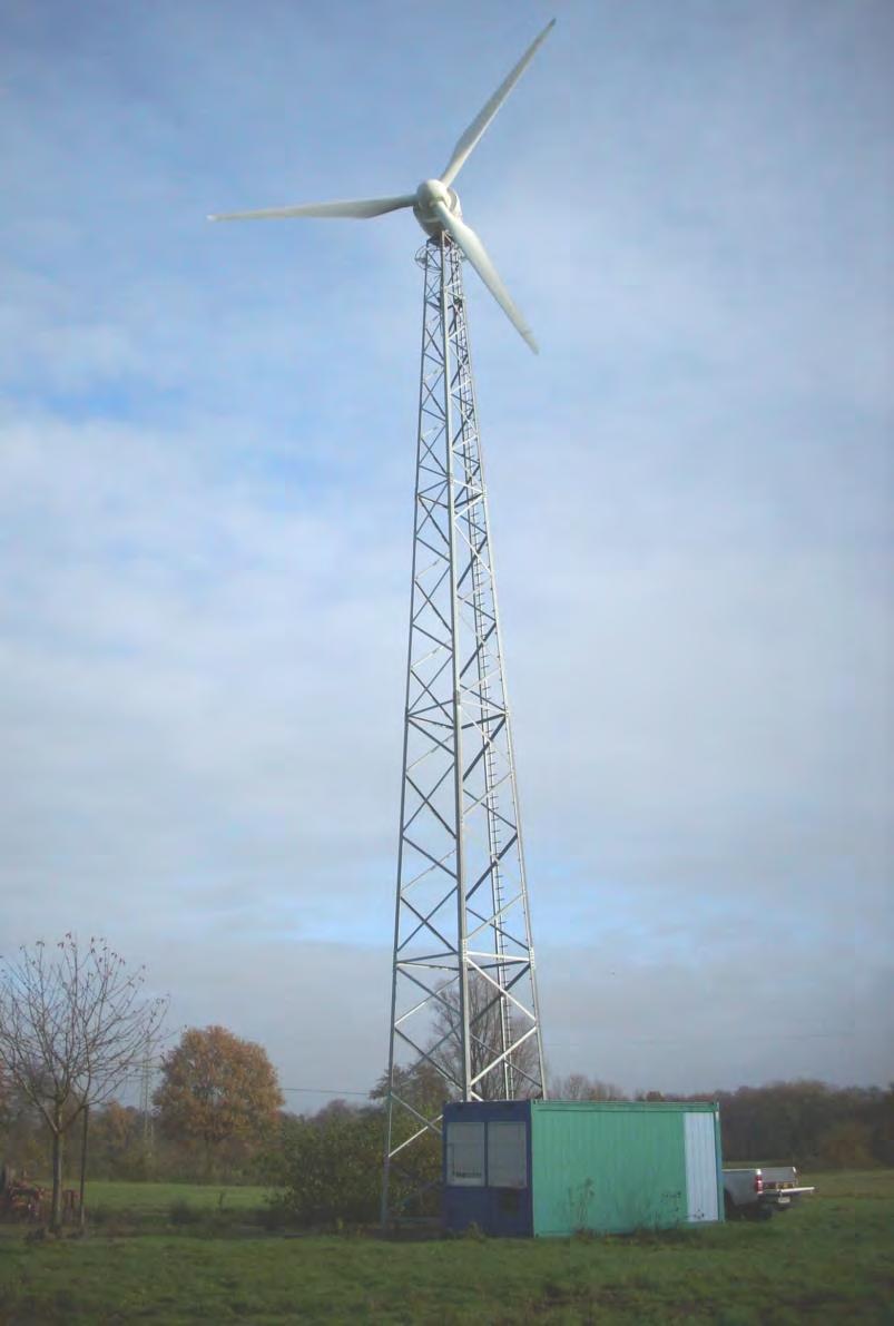 The picture below shows the tested turbine with the serial number LA30A001 in
