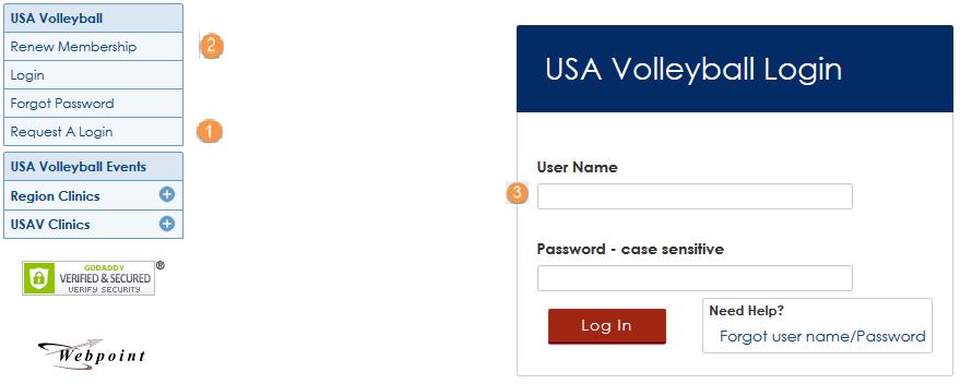 If you are new to the region then select Join USA Volleyball ii. If you were a CHRVA member last season, select Renew Membership iii.