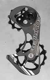 ROLLER KIT 57 NEW CT DX017-TAPH1515 FULL CERAMIC BEARING Oversize derailleur cage with 15T upper and 15T lower pulley.
