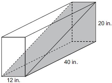 117. A student has two identical triangular prisms that, when placed together, form a rectangular prism as shown below.