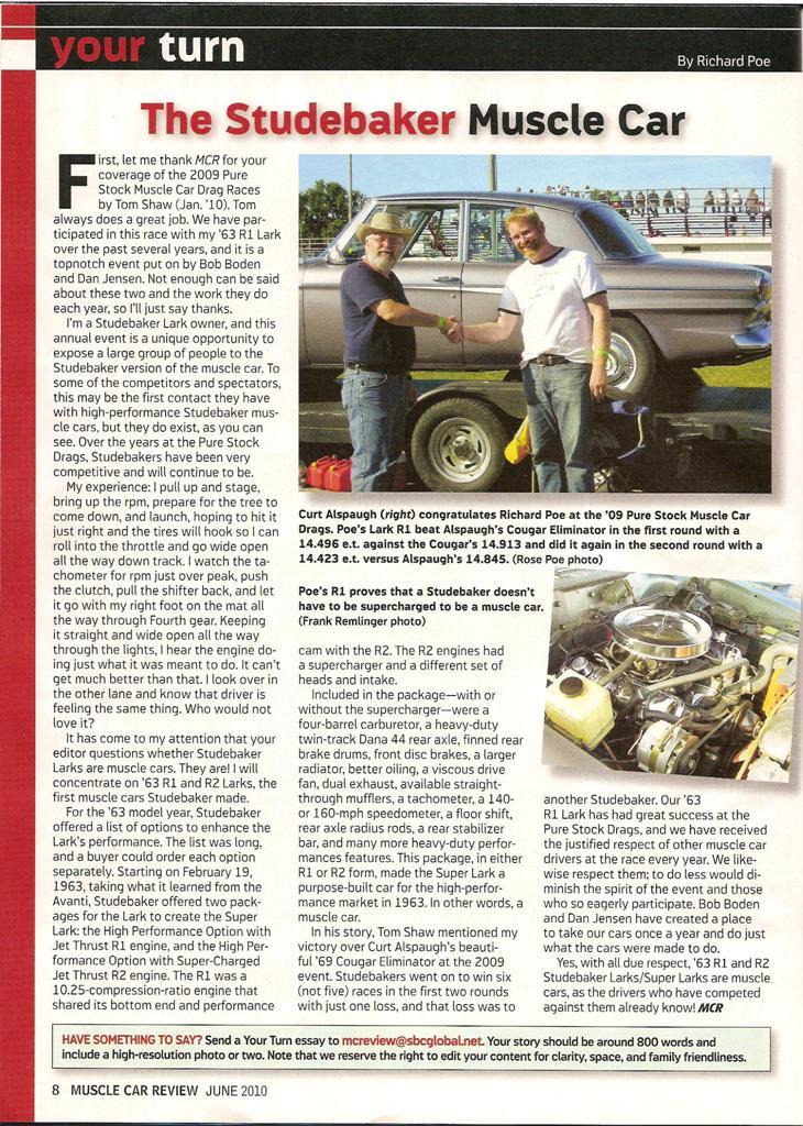 Muscle Car Review Magazine hears our side. This short article I wrote appeared in Muscle Car Review June 2010 issue.