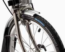 B-spoke YOUR BROMPTON REAR SUSPENSION TYRES SADDLE Brompton Saddle Sporty, comfortable, practical, this high-quality unisex saddle has been designed by Brompton specifically for our bikes.