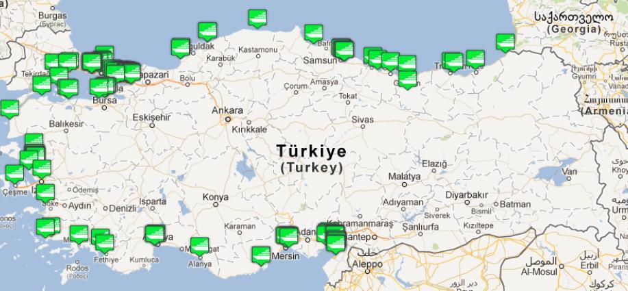 Ports are located all along Turkish coast 175