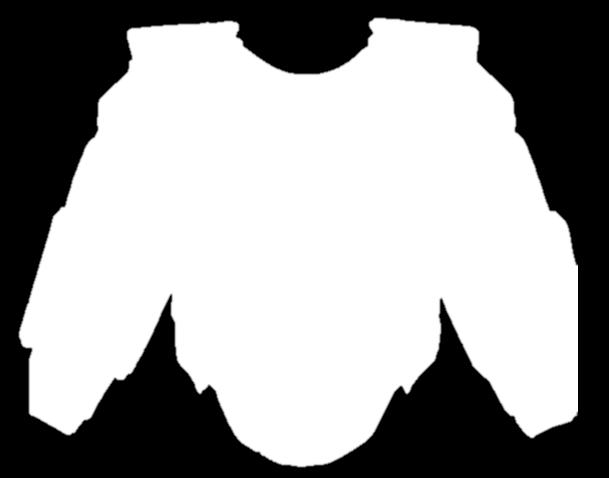 No raised ridges are allowed on the front edges or sides of the chest pad, the inside or outside of the arms, or across the shoulders.