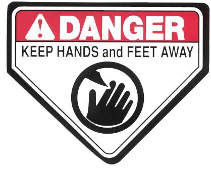SAFETY SIGNS AND LOCATIONS 275003 Danger Decal, Cut Hand &