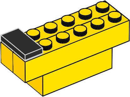 black 1x2 LEGO tile: Step 1 Step 2 Step 3 The yellow