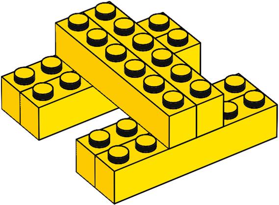 1 black 2x4 LEGO brick, 2
