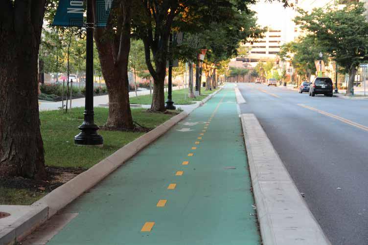 Two-way separated bike lane in Washington,