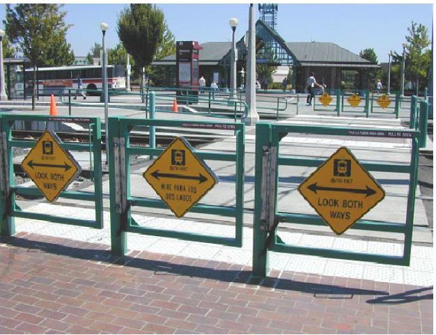 Pedestrian Safety at Rail Crossings CONSIDERATIONS Passive devices required per MUTCD; install active devices based on engineering study FRA s Compilation of Pedestrian Safety Devices In Use at Grade