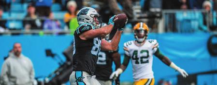 Tight Ends/Receivers OLSEN AMONG ALL-TIME TE LEADERS With 635 receptions, 7,519 receiving yards and 53 touchdown receptions in his career, tight end Greg Olsen ranks in the top 10 all-time among NFL