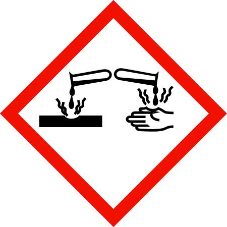 GHS labelling Signal word: Pictograms: Danger flame; corrosion Hazard statements H226 H18 Flammable liquid and vapour. Causes serious eye damage.