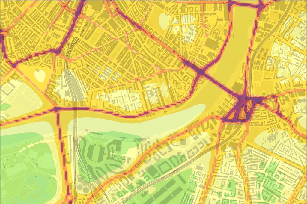 Air Pollution NO2 Levels Reproduced from Ordnance Survey digital map