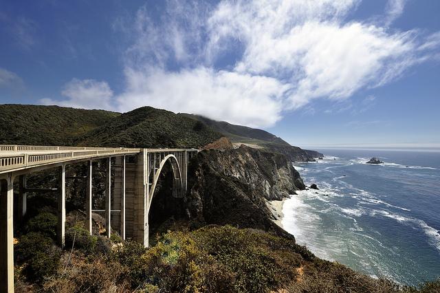 To get to the Big Sur you ll travel over the Bixby Bridge one of the tallest single span concrete bridges in the world and one of the most photographed bridges on the West Coast.