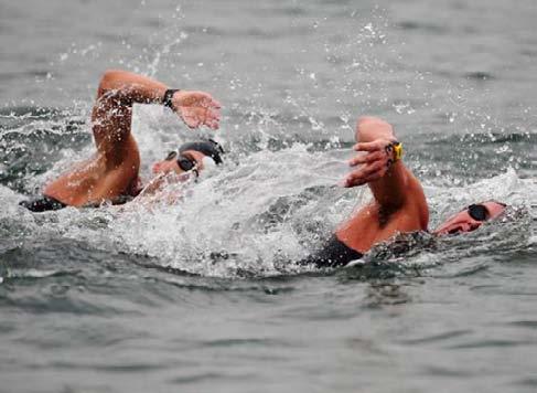 Drafting In open water swimming, drafting is allowed and will be a big benefit to you! First, you are getting pulled a bit by someone else.