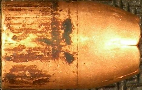 Figure 13. Winchester 180gr SXT projectile The Winchester 180gr SXT projectiles had case mouth waterproofing. Figure 14.